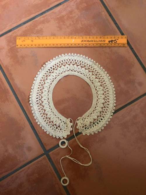 Hand crochet lace collar